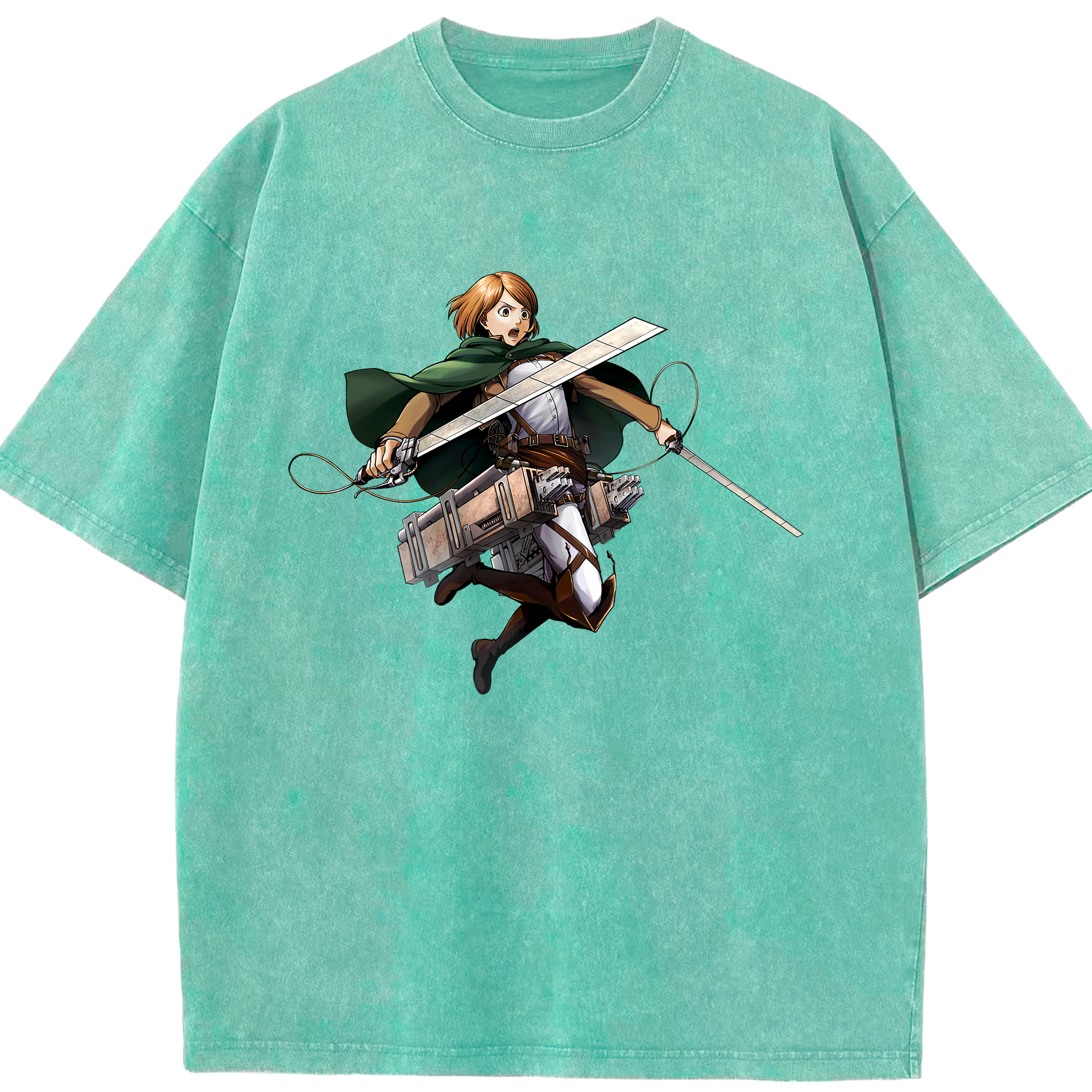 （画像用） 進撃の巨人 ペトラ·ラル Attack on Titan Petra Rall 綿100% ヴィンテージ風 半袖Tシャツ（フロントプリント）